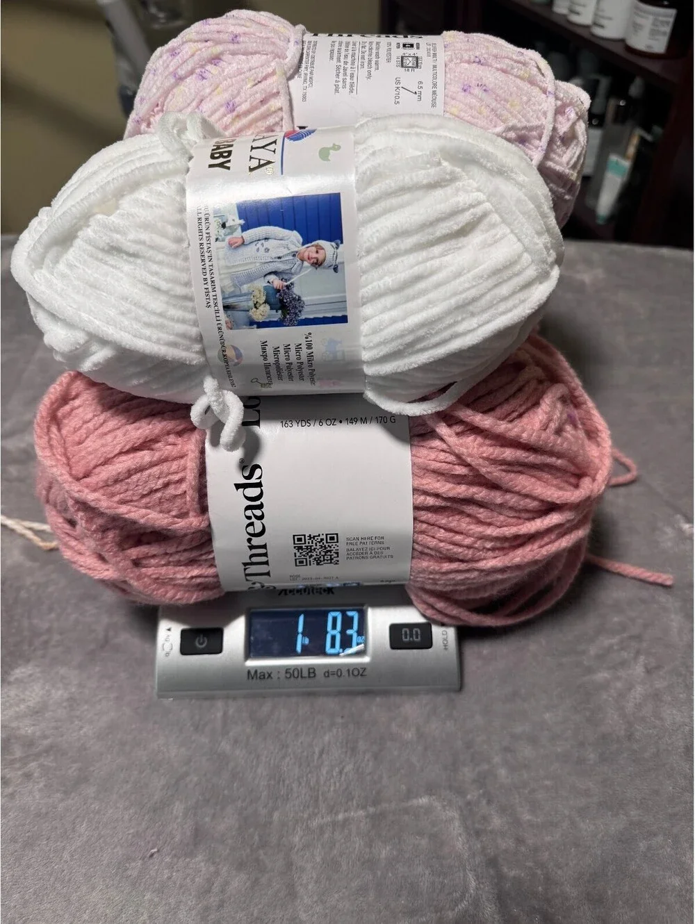 Loops and Threads Pinks White Yarn Lot of 4